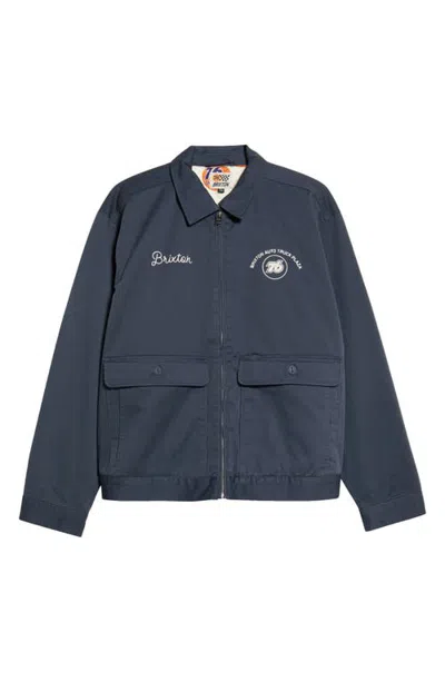 Brixton 76 Mechanics Jacket In Washed Navy