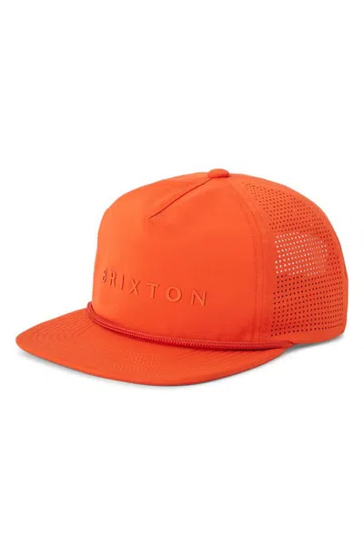 Brixton Alpha Journey Adjustable Baseball Cap In Orange