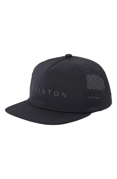Brixton Alpha Journey Adjustable Baseball Cap In Black