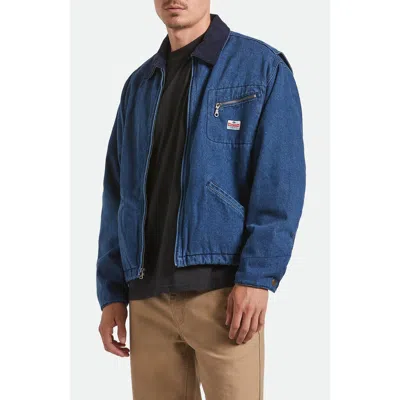Brixton Altered Threads Garage Mechanic Denim Jacket In Blue