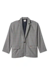 Brixton Axl Oversize Plaid Blazer In Gray