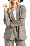 Brixton Axl Oversize Plaid Blazer In Gray