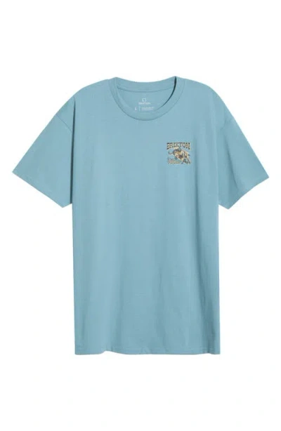 Brixton Barquero Cotton Graphic T-shirt In Blue