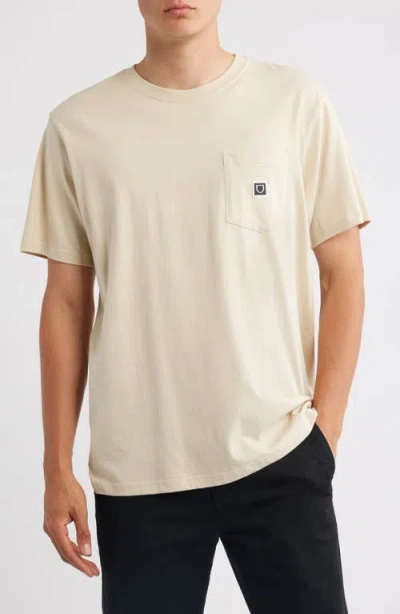 Brixton Beta Shield Pocket T-shirt In Neutral