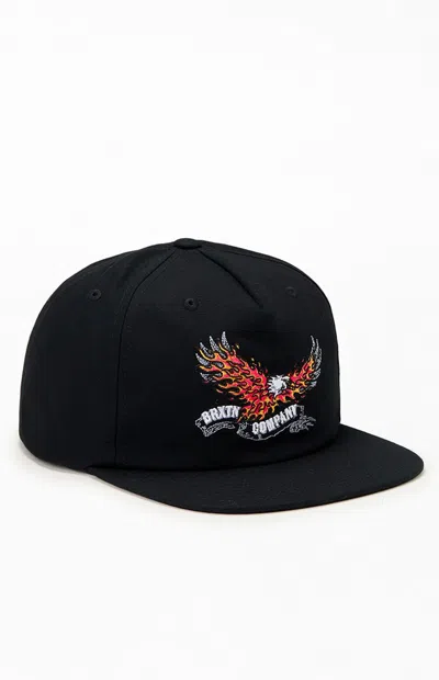 Brixton Blazing Eagle Snapback Hat In Black