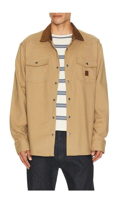 Brixton Bowery 플란넬 In Khaki & Brown
