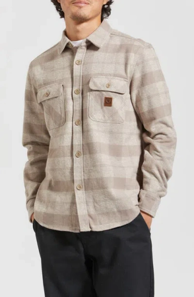 Brixton Bowery Heavyweight Flannel Button-up Shirt In Grey
