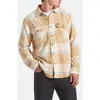 Brixton Bowery Plaid Flannel Button-up Shirt In Neutral