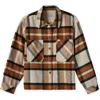 Brixton Bowery Plaid Flannel Button-up Shirt In Dark Denim