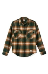 Brixton Bowery Plaid Flannel Button-up Shirt In Multi