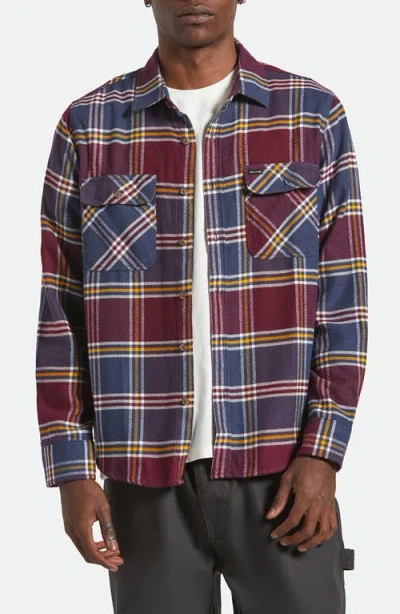 Brixton Bowery Plaid Flannel Button-up Shirt In Multi