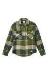 Brixton Bowery Relaxed Fit Flannel Button-up Shirt In Flint Blue/pinecone Brown