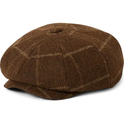 Brixton Brood Baggy Driving Cap In Brown