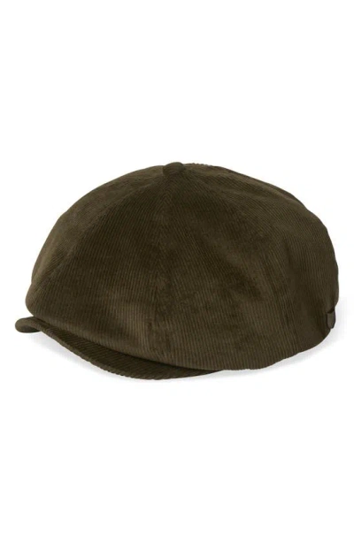 Brixton Brood Driving Cap In Moss Green