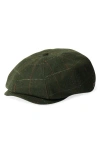 Brixton Brood Driving Cap In Moss/orange