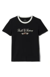 Brixton Buckle Up Ringer Graphic T-shirt In Black