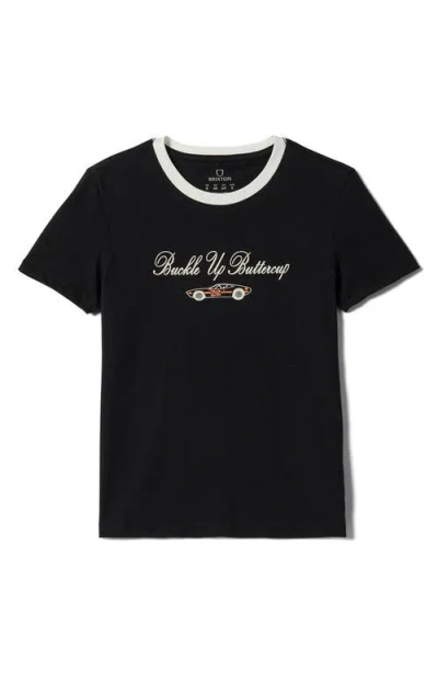 Brixton Buckle Up Ringer Graphic T-shirt In Black