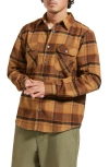 Brixton Builders Bowery Burro Brown Pinecone Brown Black Flannel Shirt