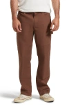Brixton Builders Flat Front Carpenter Pants In Pinecone Brown