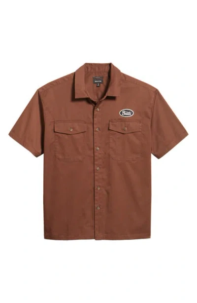Brixton Builders Olson Button-up Shirt In Brown