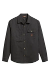 Brixton Builders Stretch Cotton Blend Overshirt In Black