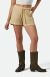 Brixton Carefree Organic Cotton Drawstring Lounge Shorts In Neutral