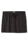 Brixton Carefree Organic Cotton Drawstring Miniskirt In Black