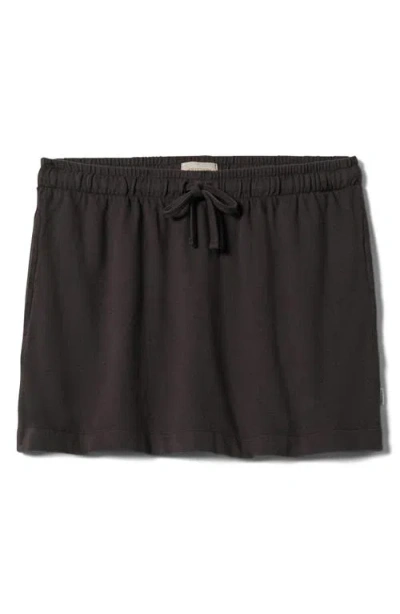 Brixton Carefree Organic Cotton Drawstring Miniskirt In Black