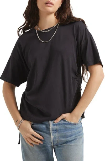 Brixton Carefree Organic Cotton Ruched T-shirt In Black