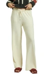 Brixton Carefree Organic Cotton Wide Leg Lounge Pants In White Smoke