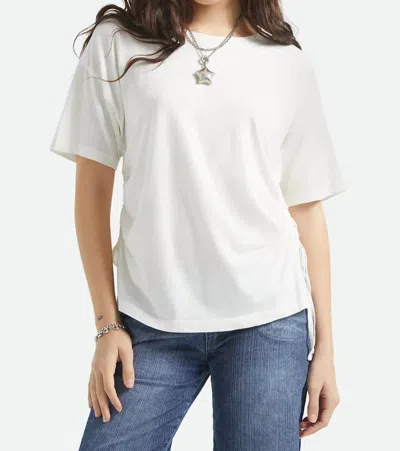 Brixton Carefree Organic Garment Dye Cinch T-shirt In Off-white