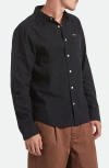 Brixton Charter Cotton Button-up Shirt In Black
