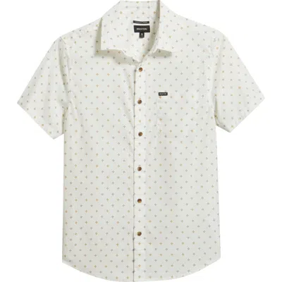 Brixton Charter Print Short Sleeve Button-up Shirt In White