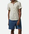Brixton Charter Print Short Sleeve Shirt In Off White Micro Floral In Multi