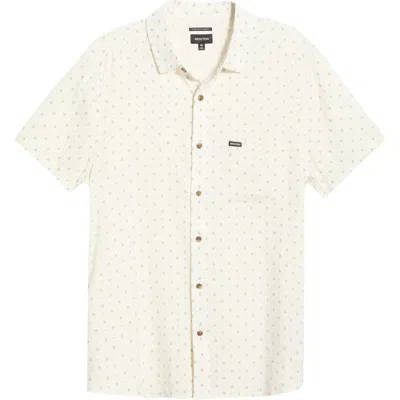 Brixton Charter Short Sleeve Slub Button-up Shirt In Neutral