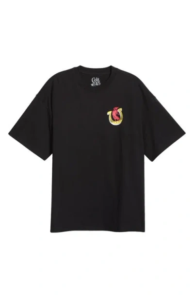 Brixton Colt 45 Everytime Oversized Graphic Cotton T-shirt In Black