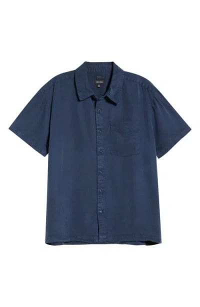 Brixton Cooling Comfort Short Sleeve Button-up Shirt In Burgundy