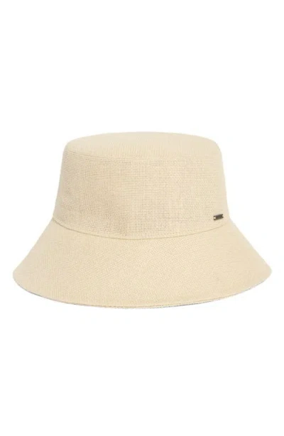 Brixton Cooper Straw Packable Bucket Hat In Natural