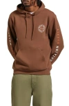 Brixton Crest Logo Pullover Hoodie In Pinecone Brown/rust Orange