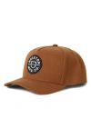 Brixton Crest X Mp Snapback Baseball Cap In Brown