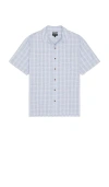 Brixton Cru Oxford Plaid Relaxed Short Sleeve Shirt