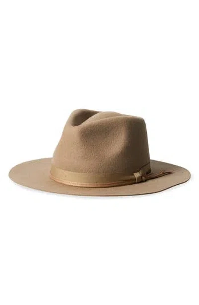 Brixton Dayton Wool Felt Fedora In Sand/mojave