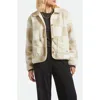 Brixton Delilah Plaid High Pile Fleece Jacket In Neutral