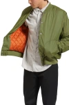Brixton Dillinger Flight Bomber Jacket In Cypress Green
