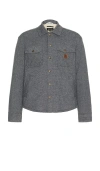 Brixton Durham Sherpa Lined Jacket In Black Herringbone