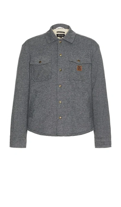 Brixton Durham Sherpa Lined Jacket In Black Herringbone