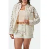 Brixton East Side Cotton Blend Lace Button-up Shirt In Neutral