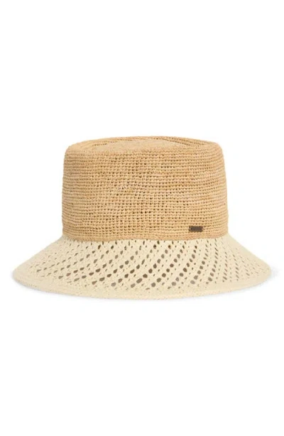 Brixton Ellee Festival Straw Bucket Hat In Brown