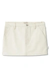 Brixton Essex Painter Denim Miniskirt In Egret White