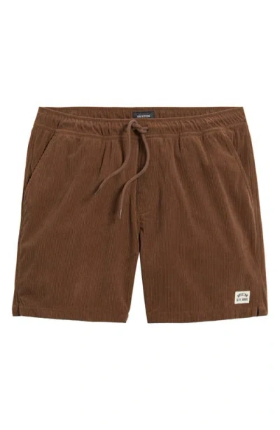 Brixton Everyday Corduroy Shorts In Pinecone Brown